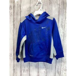 VERY NICE MENS NIKE THERMA FIT PULLOVER BLUE GRAY HOODIE SIZE 4